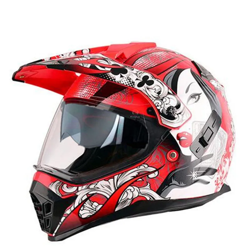 Capacete casco moto WANLI moto rcycle шлем с двойными линзами шлем для беговых гонок для внедорожных гонок мотоциклетный шлем с внутренним солнцезащитным козырьком - Цвет: 1