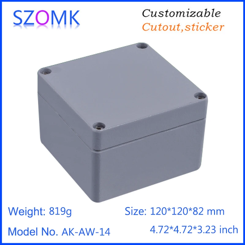 

1 piece, 120*120*82mm IP66 waterproof electronics enclosure housing aluminum die cast junction box
