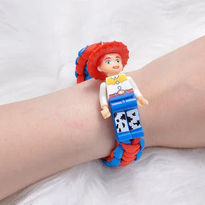 Disney Anime Toy Story 4 Marvel Buzz Lightyear Bracelet Building Blocks Action Figure Toy Woody Spiderman Bracelet Kid Gift Toys - Цвет: 03