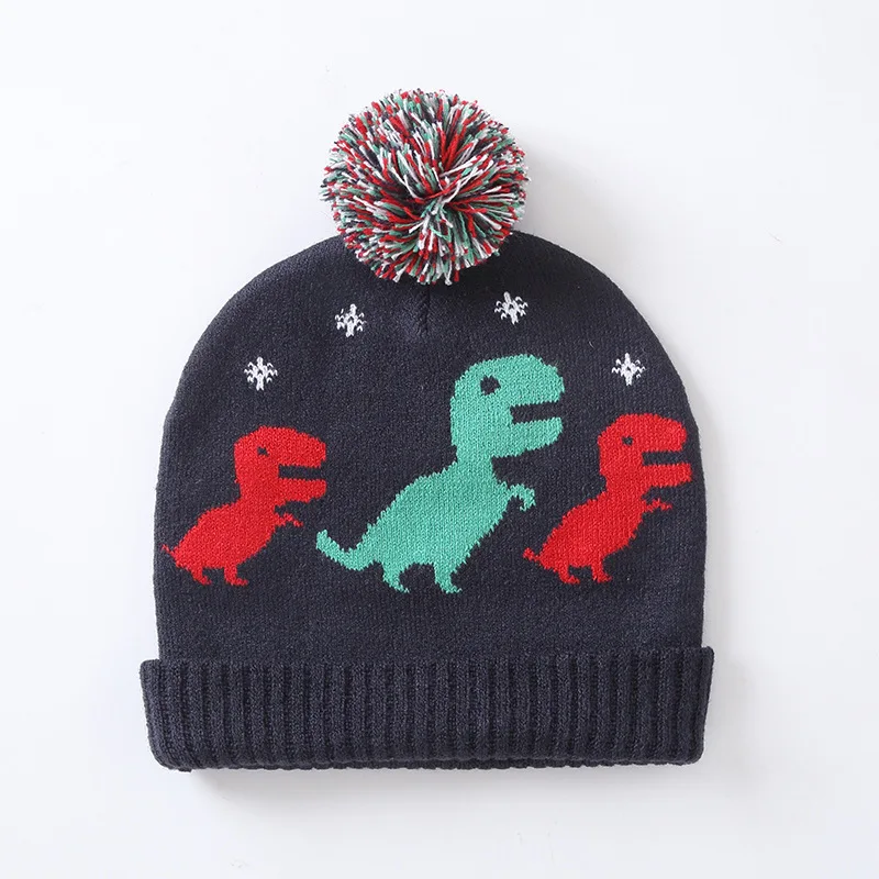 Beste Hoge Kwaliteit Herfst Winter Dinosaurus Hoed Warm Peuter Baby Boy Gebreide Hoeden voor 6 Maand Tot 4 Jaar Oude Jongens ski Cap