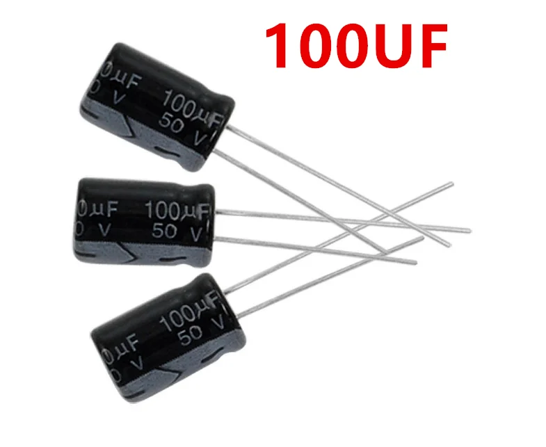 

free shipping 100pcs 100uF 50V 105C Radial Electrolytic Capacitor 8x12