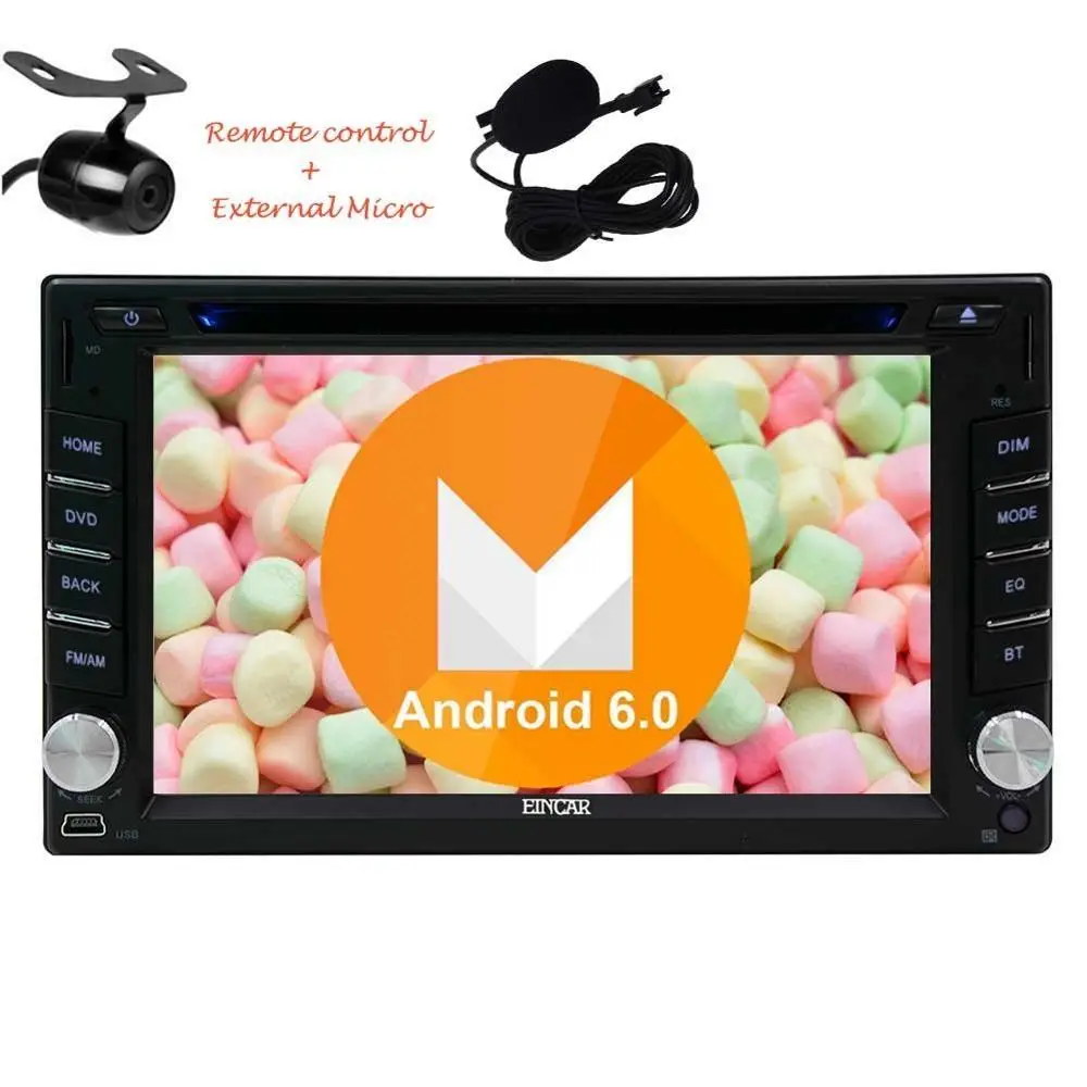 Бесплатный внешний микрофон + чистый Android 6 0 Автомобильный стерео в тире