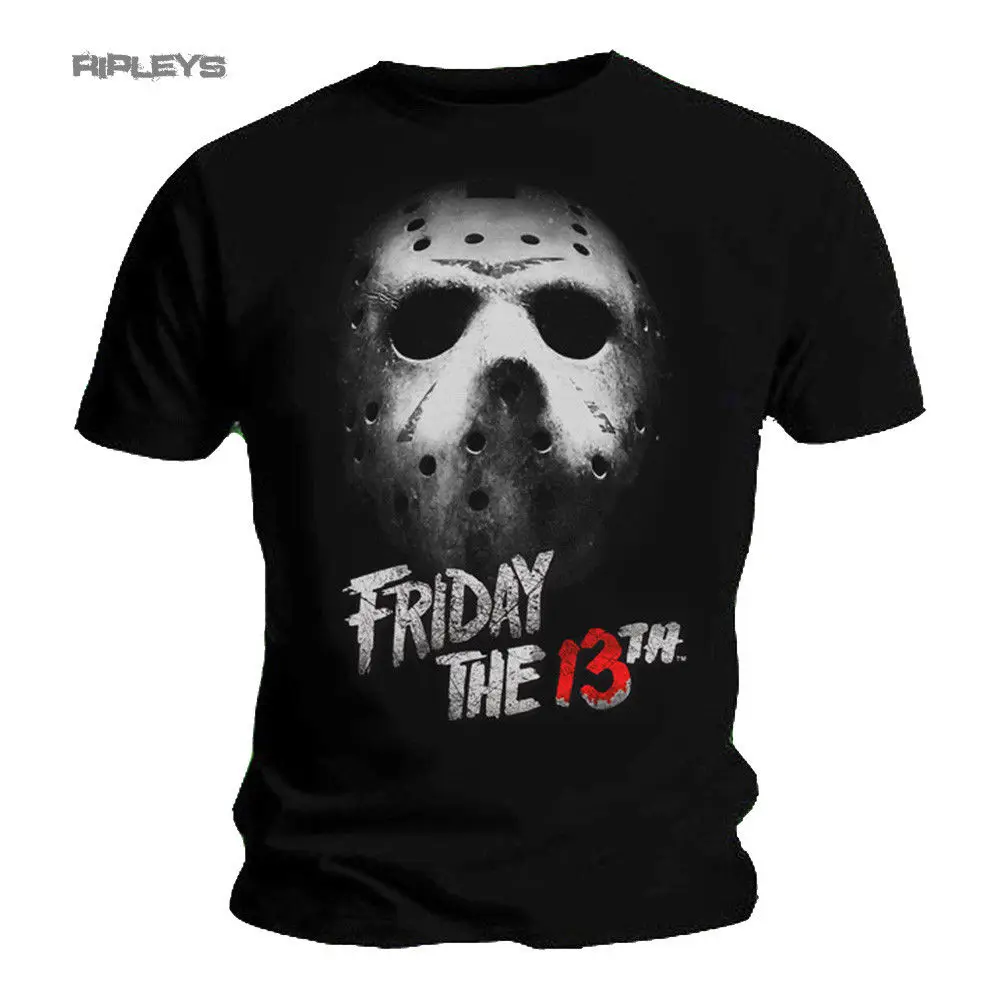 Модная черная футболка FRIDAY 13th Slasher Horror маска Джейсона Voorhees все размеры футболка