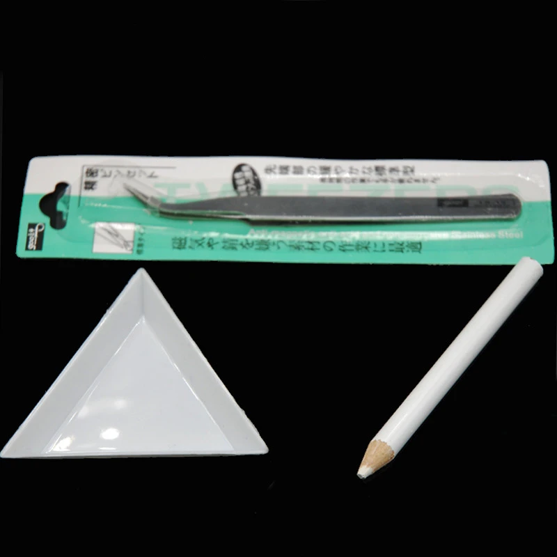 

Nail Supplies High Quality Popular Nail Tool Set Absorb Diamond Pen Triangle and Elbow Tweezers Rhinestone Sequin Picking Tool