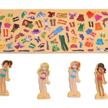 Игрушка-головоломка деревянные магнитные наряды деревянные игрушки развивающие хорошие игрушки для детей 63 шт. brinquedos educativos