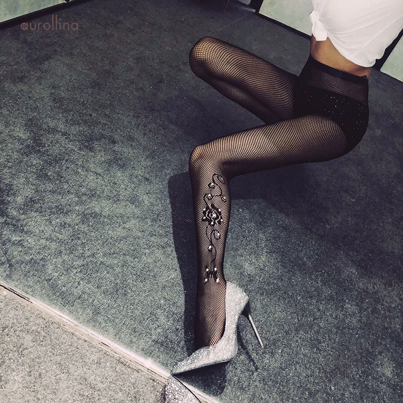Glitter Bling Fishnet Tights Thin Pantyhose W53 (2)