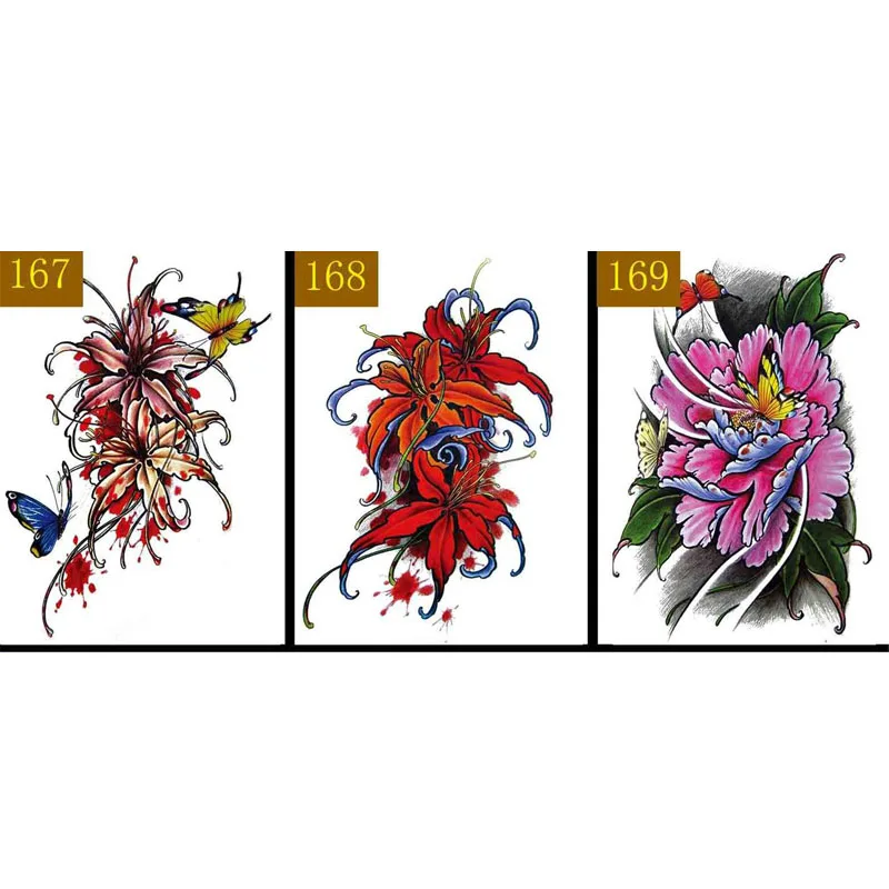 MANZILIN 9pcs/set Arm Flowers Tattoos Series Water Transfer Temporary Tattoo For Woman Bikini Beauty Decorations T161-169