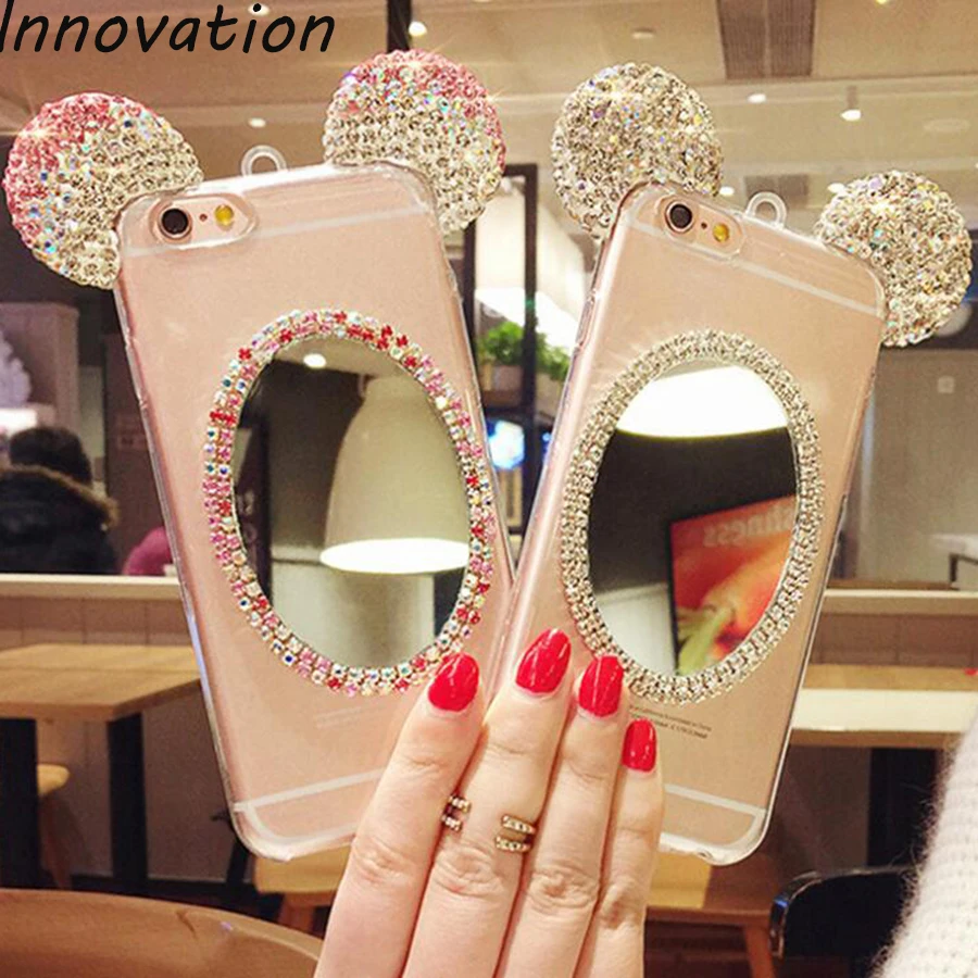 

Innovation Bling Diamond Mirror Case For For Samsung Galaxy J5 2016 J510FN J510F J510G Rhinestone Glitter TPU Soft Phone Cover