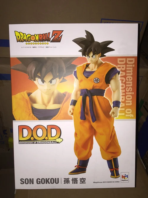 MegaHouse 21 см Dragon Ball Z DOD Son Goku ПВХ фигурка Juguetes Dragon Ball Коллекционная модель игрушки DBZ figutas - Цвет: Goku Box