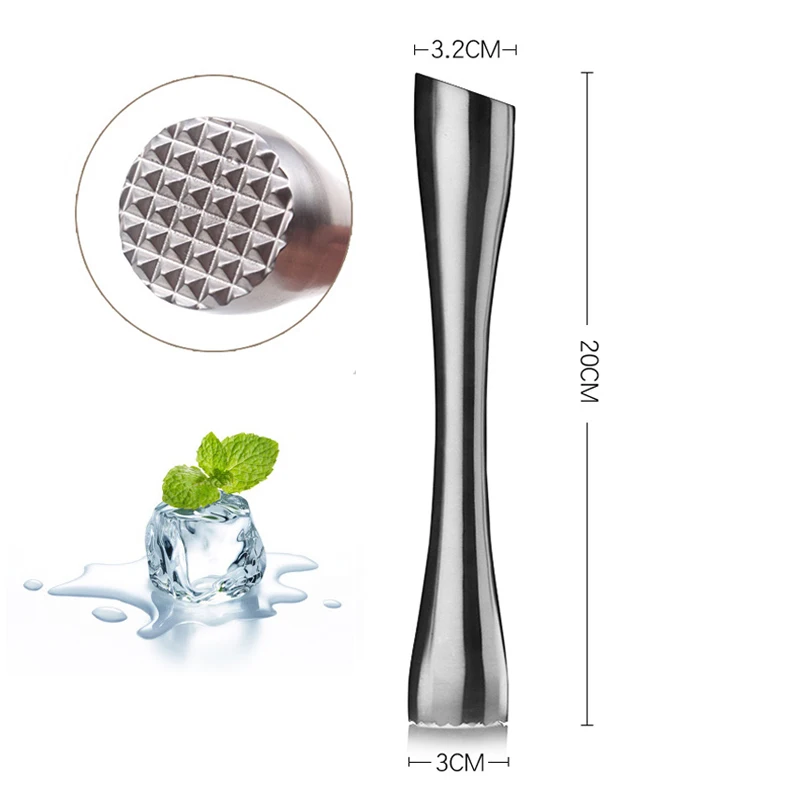 All-Stainless Steel Muddler Bar Mixer Professional Mojito Cocktail Muddler Mint Fruit Ice Muddler Bar Tools Accessories (29)