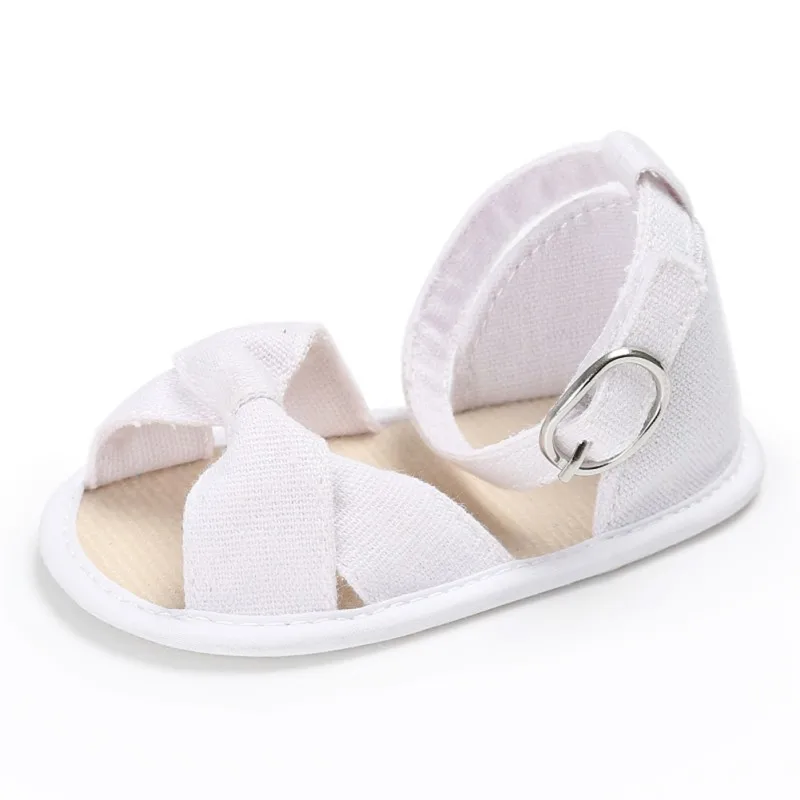 Летние для новорожденных Обувь для девочек Туфли с ремешком и пряжкой с бантом мягкие Обувь для младенцев Размеры 0-18 месяцев