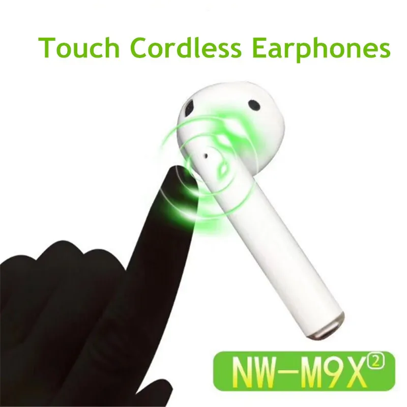 

Double Ear M9X2 Twins Wireless Stereo Earphone Touch Key Bluetooth Earbuds Headset With Charging Box For Iphone X