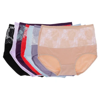 

Women Comfortable Breathable Floral Cotton High Waist Panties Briefs Underwear M-2XL Size