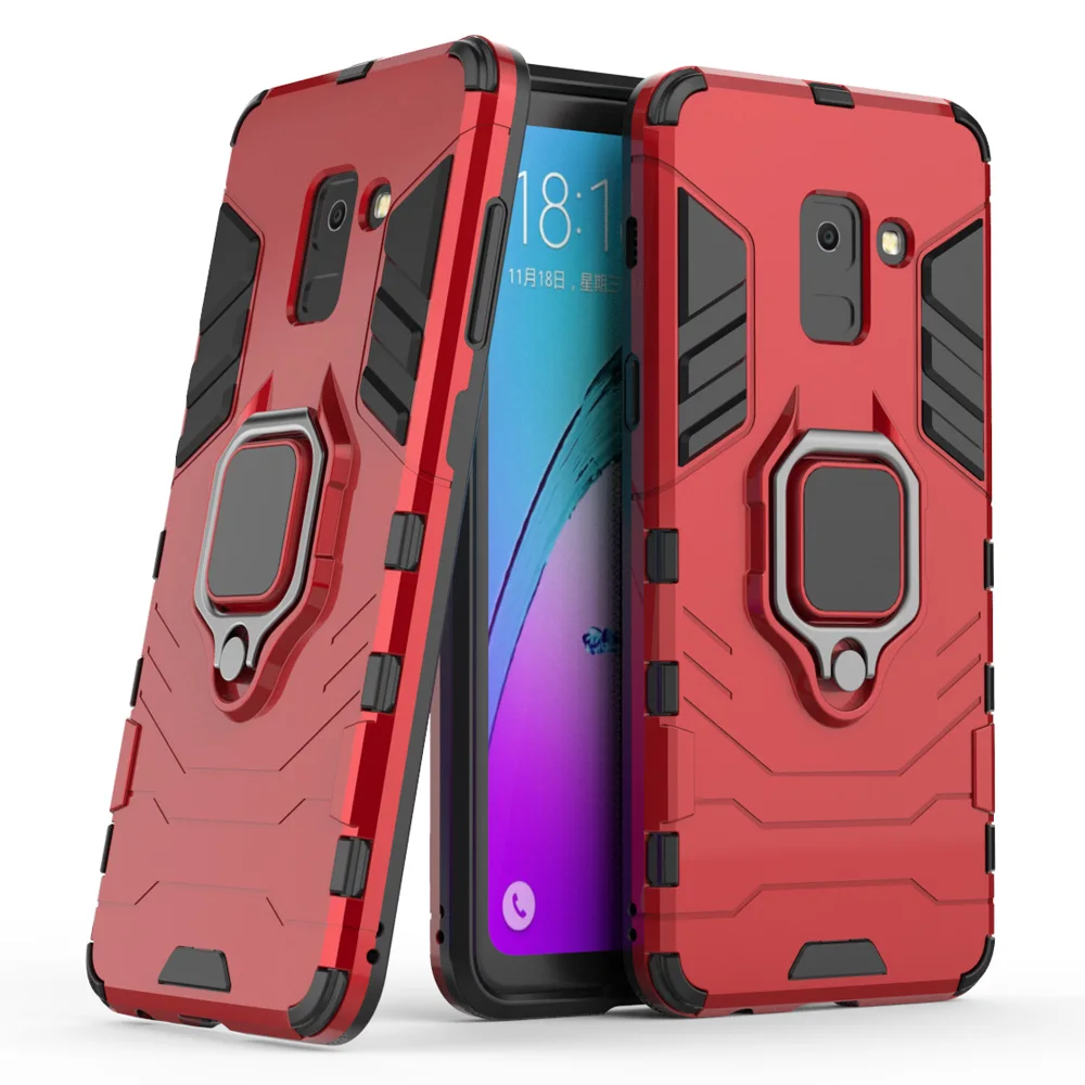 

For Samsung Galaxy A8 2018/A5 2018 A530 A530F Case Dual Layer Magnetic Armor Case Shockproof Anti Scratch Back Ring Stand Cover