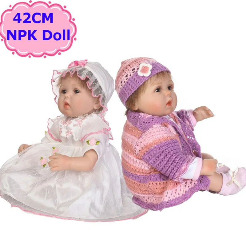 

42CM New NPK Baby Reborn Doll Soft Silicone Cotton Body Menina Bebe In Cute Doll Clothes Unusual Birthday For Child Boneca Toys