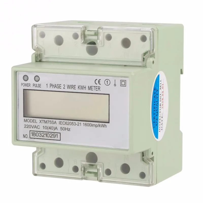 

DIN-Rail Electric Meter 220V 10(40)A Digital 1-phase 2 Wire 4P DIN-Rail Electric Meter Electronic KWh Meter