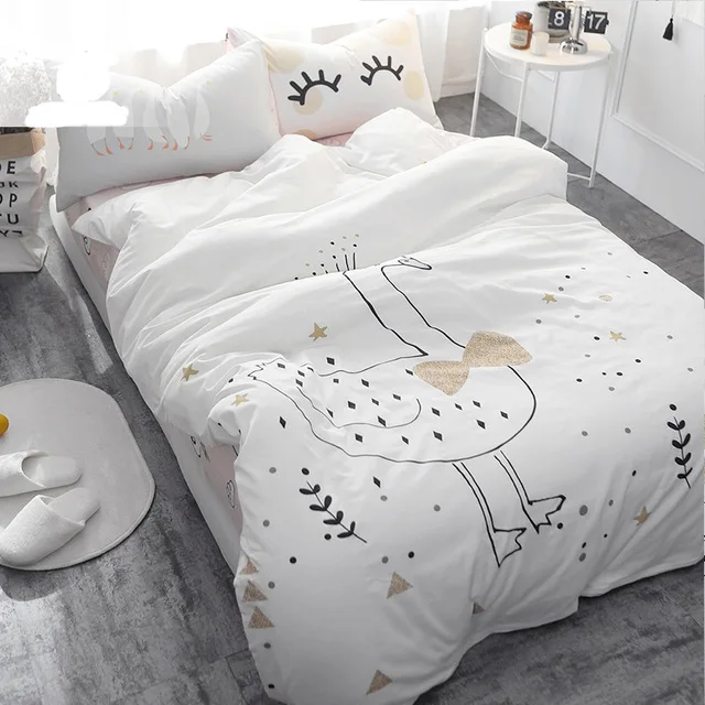 White-Swan-Printed-Bedding-Set-Kids-Cute-Duvet-Cover-Set-100-Cotton-Fabric-Soft-Bed-Set.jpg_640x640