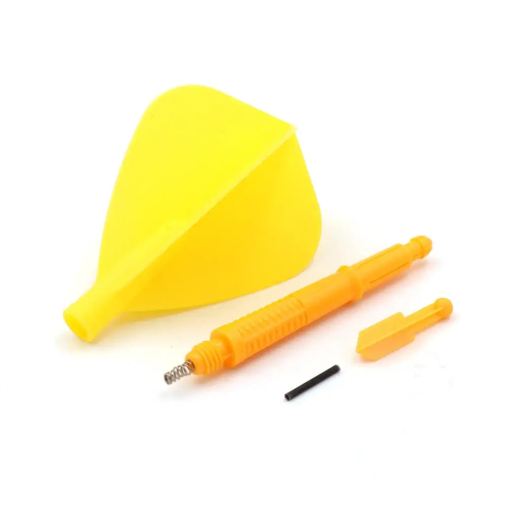 CUESOUL KOFF AK6 Dart Stem with AK4 Moulded Dart Flights,Yellow Dart Flight Kite Shape