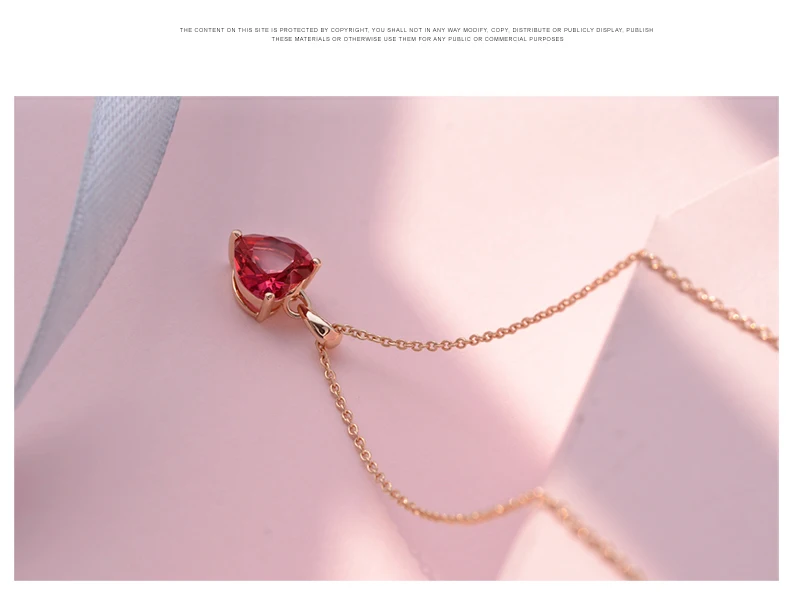 15 мм* 8 мм милые Винтажные Ювелирные изделия сердце океан ожерелье Роскошный натуральный красный кристалл любовь Золотое ожерелье s простые подвески для женщин