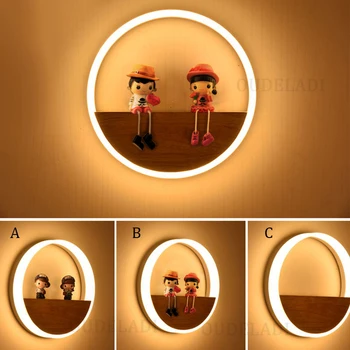 LED Wood Round Wall Lamps Acrylic Modern Home Decor Lamps Bedroom Bedside Living Room Restaurant Corridor Wall Lamps LED Wood Round Wall Lamps Acrylic Modern Home Decor Lamps Bedroom Bedside Living Room Restaurant Corridor Wall Lamps