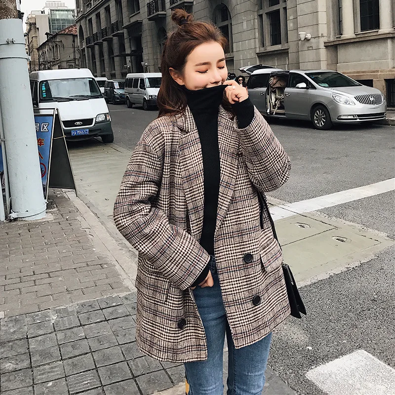 

New fashion women professional temperament simple high quality blazers comfortable vintage elegant thick warm trend suit jacket