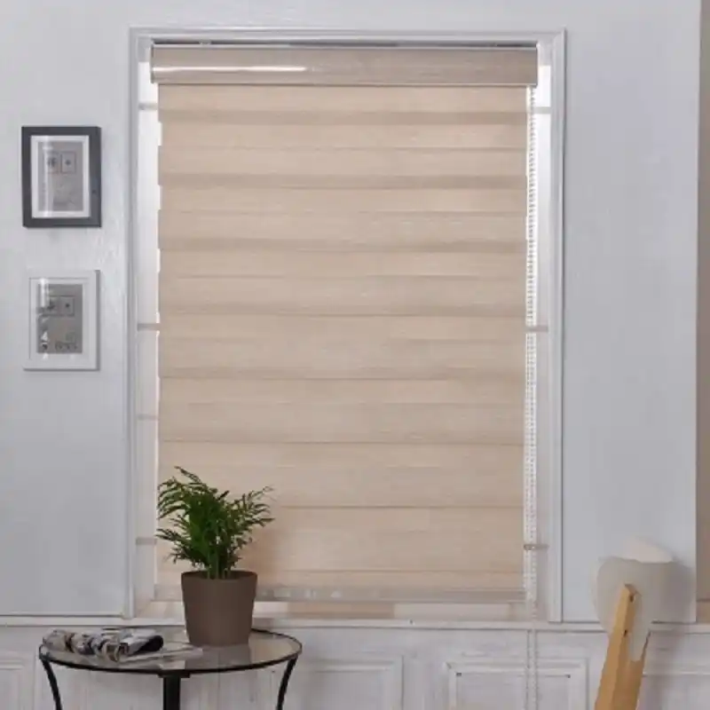 Jute Fabric Curtain Day And Night Double Layer Zebra Blinds For