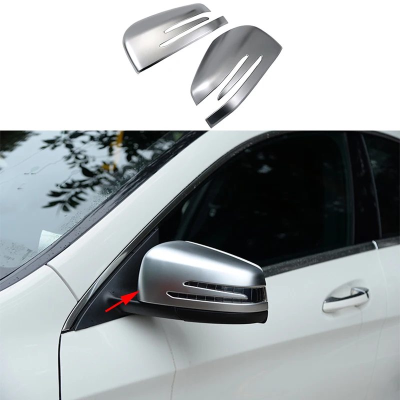 2pcs ABS Rearview Mirror Cover For Mercedes Benz A B Class W176 W246 12