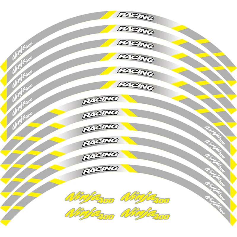 Мотоцикл передний и задний край внешний обод наклейки для Kawasaki ninja 400 колесные наклейки Светоотражающие Водонепроницаемые наклейки