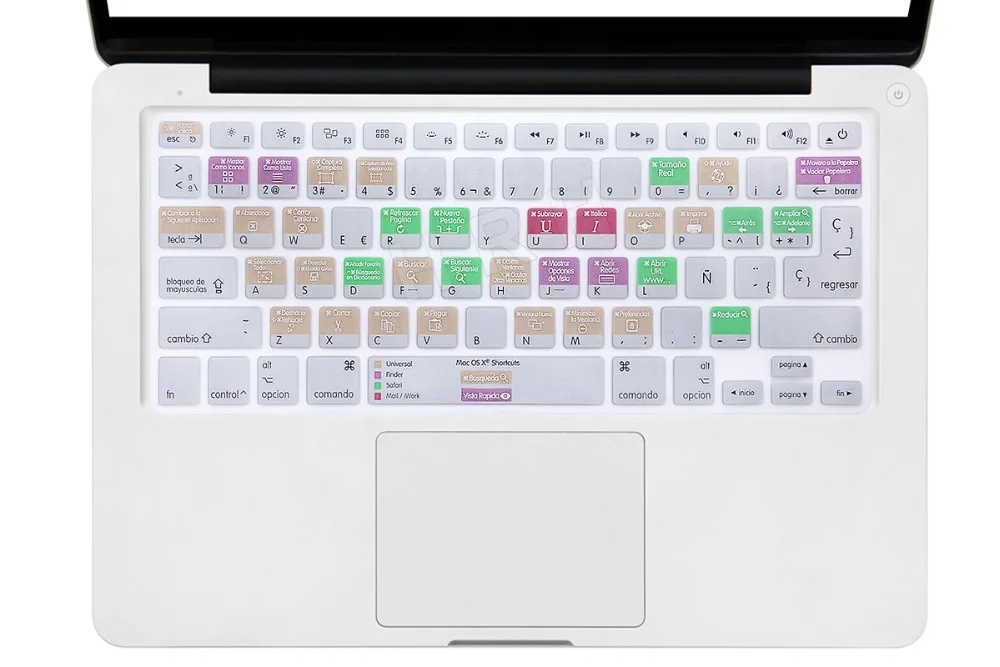 Чехол для клавиатуры A1278 Mac OS X с испанскими горячими клавишами Macbook Pro Air Retina 13