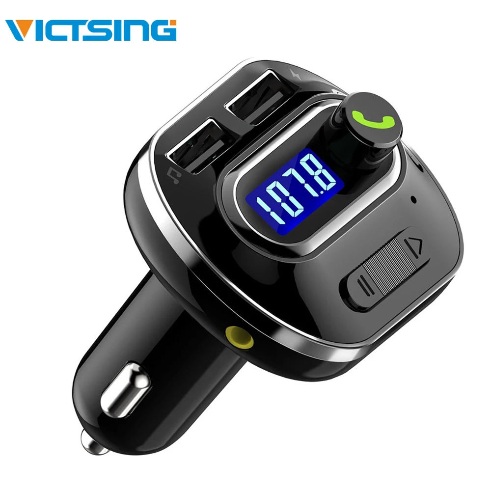 VicTsing V4.1 Bluetooth FM Transmitter for Car Wireless Radio Transmitter Adapter with USB Port Music Player Support Aux Output