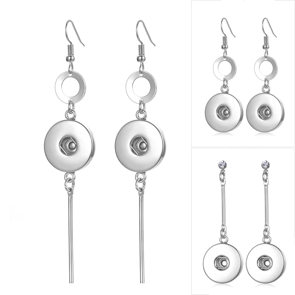 

Metal Snap Button Earrings 18mm Ginger Snap Button Charms Earring Jewelry