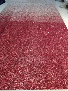 

sparkly L-336 african sequins tulle mesh fabric hot sale with glued glitter