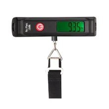 Мини-цифровые весы для багажа, Ручные Электронные весы с ЖК-дисплеем, электронные подвесные весы, термометр, емкость 50 кг, весовое устройство