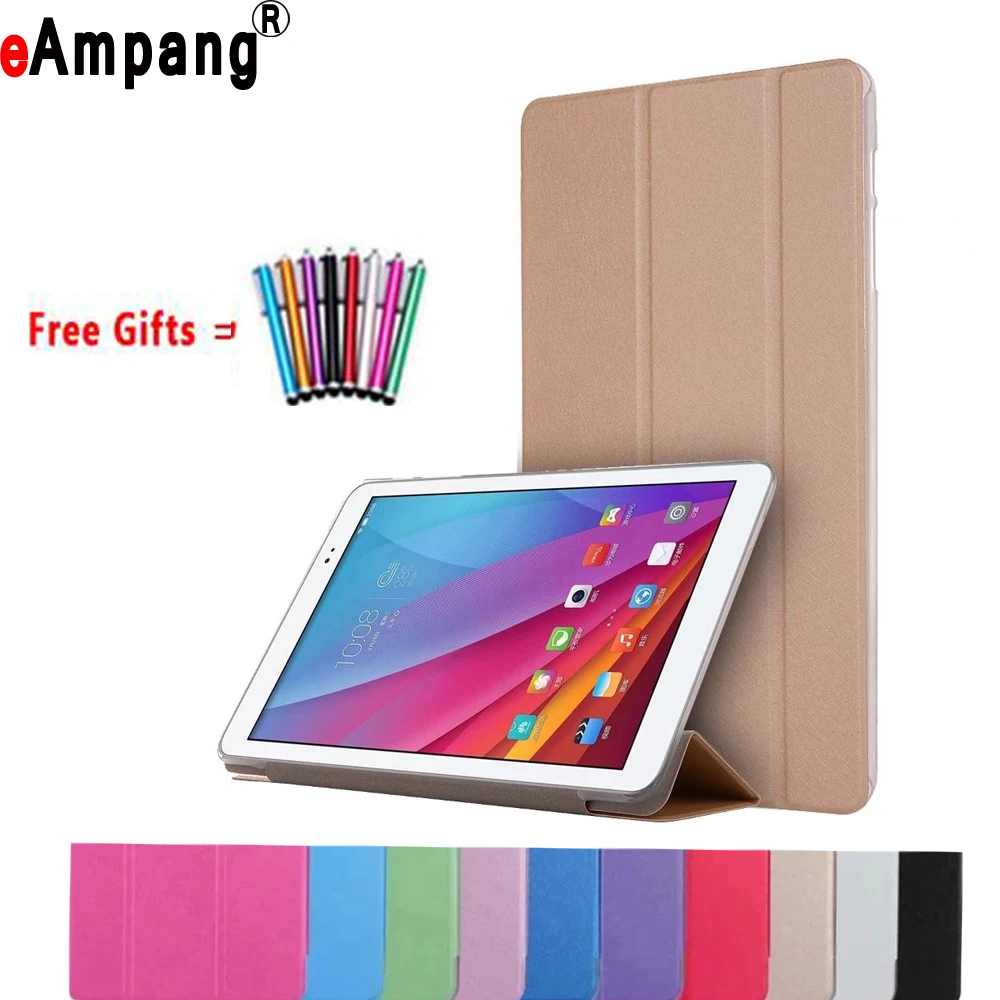 

Case For Huawei Mediapad T1 10 9.6 inch Ultra Slim Light Trifold Smart Wake Sleep Cover For Huawei Mediapad T1 10 + Stylus Pen