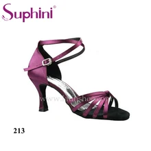 Free Shipping 2015 Suphini Purple Latin Shoes Satin Salsa Shoe Woman Dance Shoes zapatos de baile
