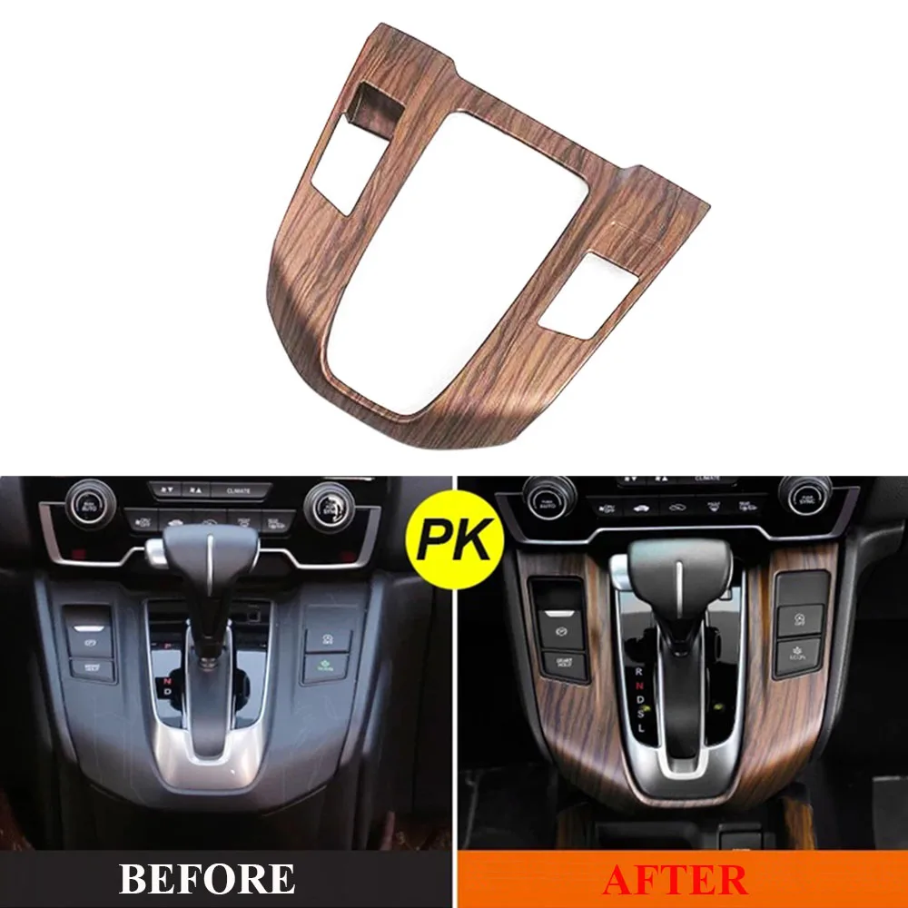 JEAZEA Wooden Texture ABS Gearshift Gear Shift Box Panel Molding Cover Kit Trim For Honda CRV CR-V 2017 2018 2019 | Автомобили и