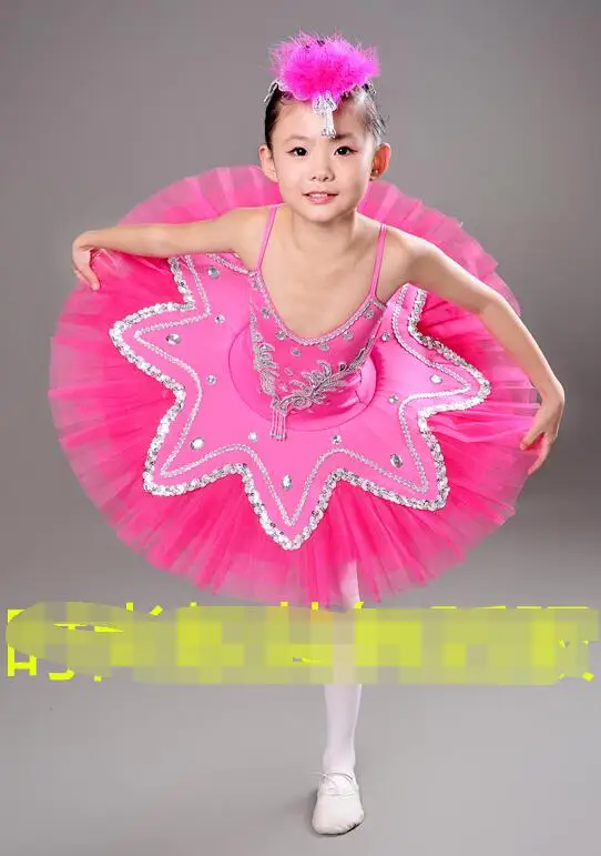 Обувь для девочек Профессиональный Балетные костюмы-пачка платье для танцев Детская танцевальная одежда cotumes наряды Дети Лебединое озеро Балетные костюмы платье для танцев - Цвет: Rose Red