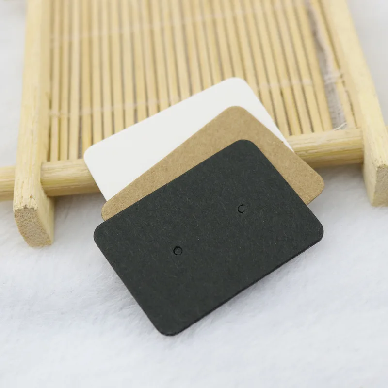

100pcs Blank Kraft Paper Stud Earring Cards DIY Jewelry Making Accessories Earring Display Label Tag Wholesale 2.5x3.5cm
