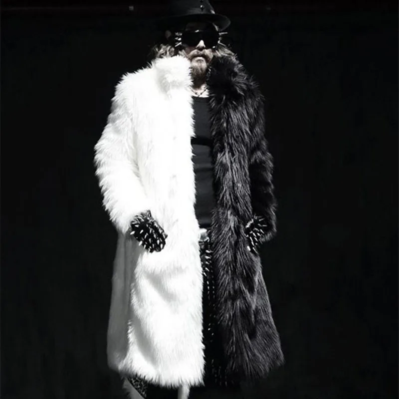 Мужское пальто с натуральным мехом, зимняя верхняя одежда из искусственного меха с обеих сторон, пальто, Мужская парка в стиле панк, куртки, кожаные пальто из натурального меха, брендовая одежда