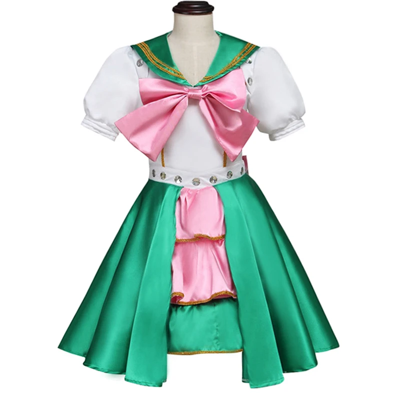 

Kid's Dress Cosplay Momoiro Clover Z Girl's Custom Made Green Dress Costume Cosplay for Celebration Carnival Party