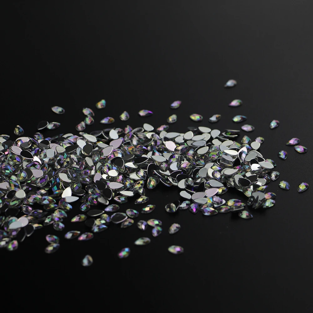 

100pcs Crystal Shiny 3D Nail Art Rhinestones AB Colorful Acrylic Drop of water