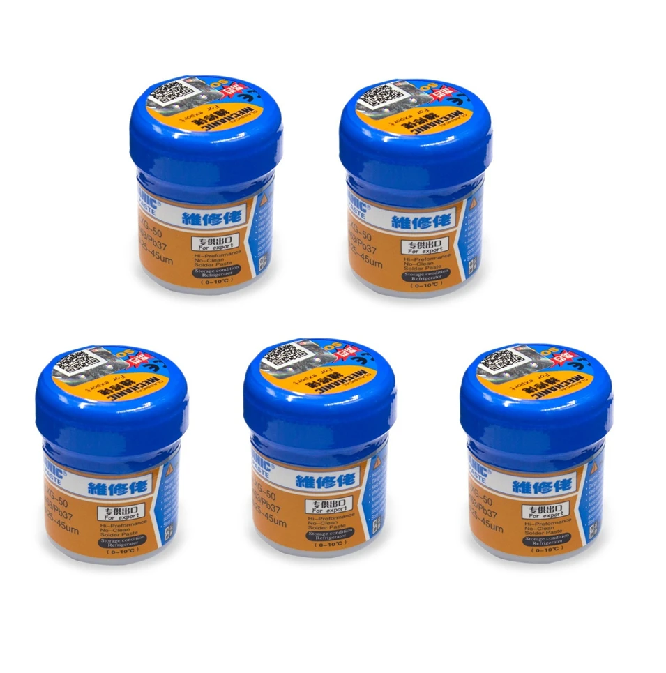 5pcs/set New Mechanic Soldering Solder Welding Paste Flux XG 50 SMD SMT