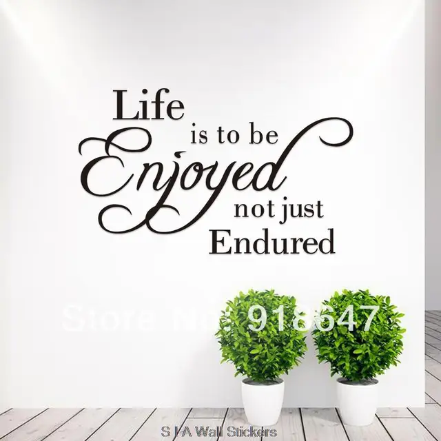 Wholesale New High Quality English Quotes Wall Stickers" Life is to be