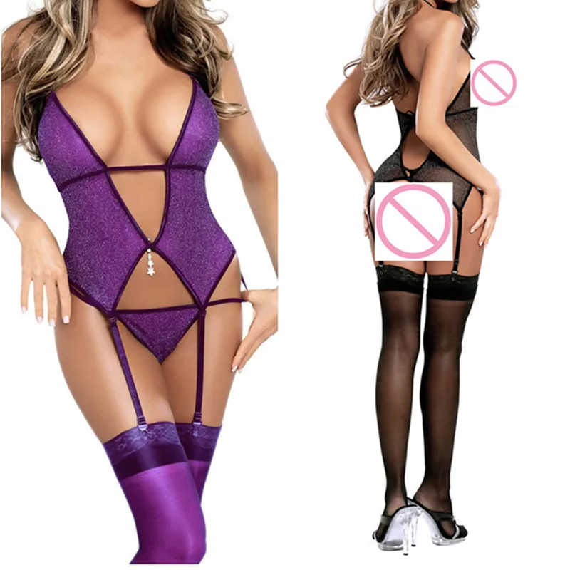 

Sexy Women Black Purple Gown Babydolls & Chemises Sexy Costumes Sexy Lingerie