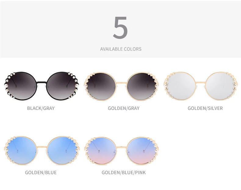Летние модные женские очки ретро круглые бусины Декоративные Солнцезащитные очки пляжные вечерние стразы роскошные солнцезащитные очки UV400