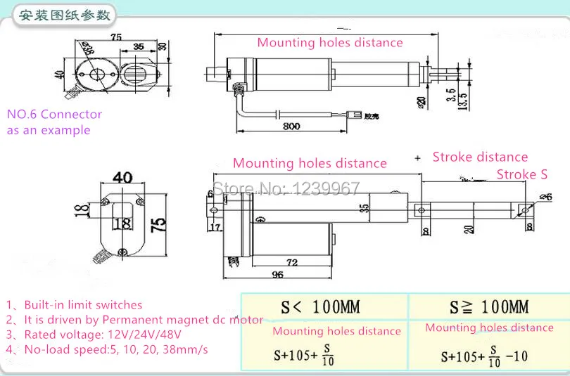 Низкий уровень шума 25 мм линейный привод 12 в 1 дюйм ход 400N/88LBS нагрузки электрический линейный привод мотор ТВ Лифт