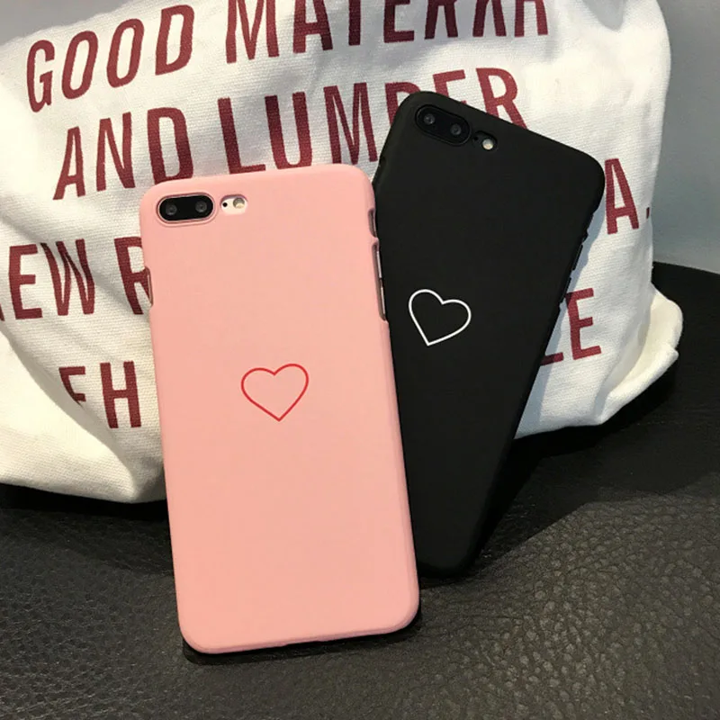 Для iphone 5 5S se чехол для iphone 6 6s 7 8 Plus чехол Fundas чехол для iphone X XS Max XR жесткий чехол сердце любовь черный розовый чехол