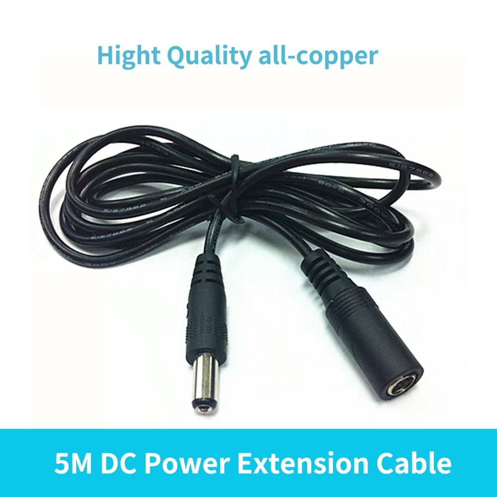 High-quality all-copper 1pcs DC Power Female to Male Plug Cable adapter DC extension cord 5M 5 Meter 5.5mm x 2.1mm Free shipping цена High-quality all-copper 1pcs DC Power Female to Male Plug Cable adapter DC extension cord 5M 5 Meter 5.5mm x 2.1mm Free shipping цены онлайн