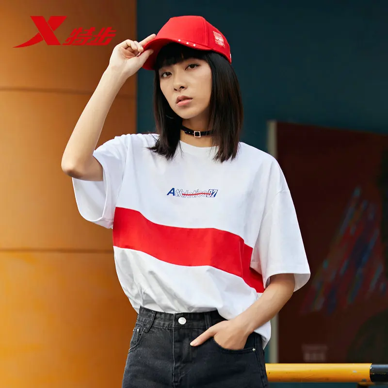 881228019275 Xtep women's sports short-sleeved t shirt 2019 summer loose breathable casual T-shirt