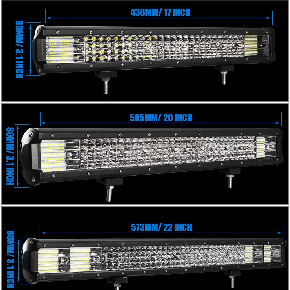 4-22 дюймов светодиодный 4 ряда светодиодный светильник для рабочего автомобиля Трактор Лодка внедорожный 4WD 4x4 грузовик внедорожник ATV вождение 12 В 24 В